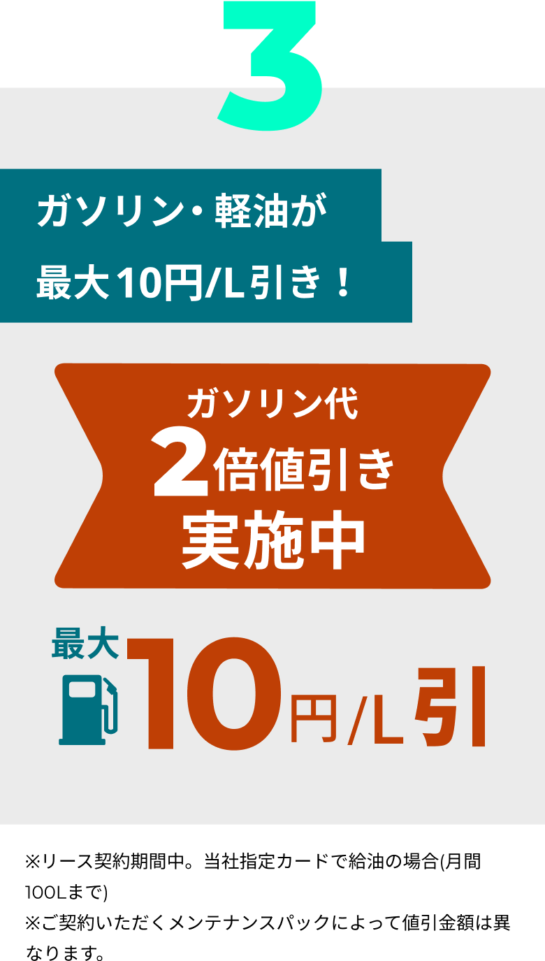 ガソリン・軽油が最大10円/L引き！